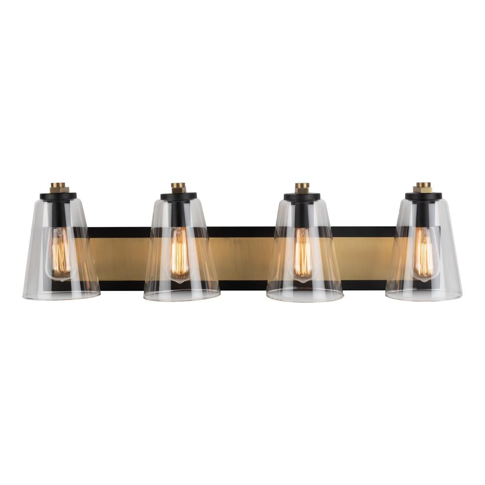 Treviso Collection 3-Light Vanity Light, Black & Brass