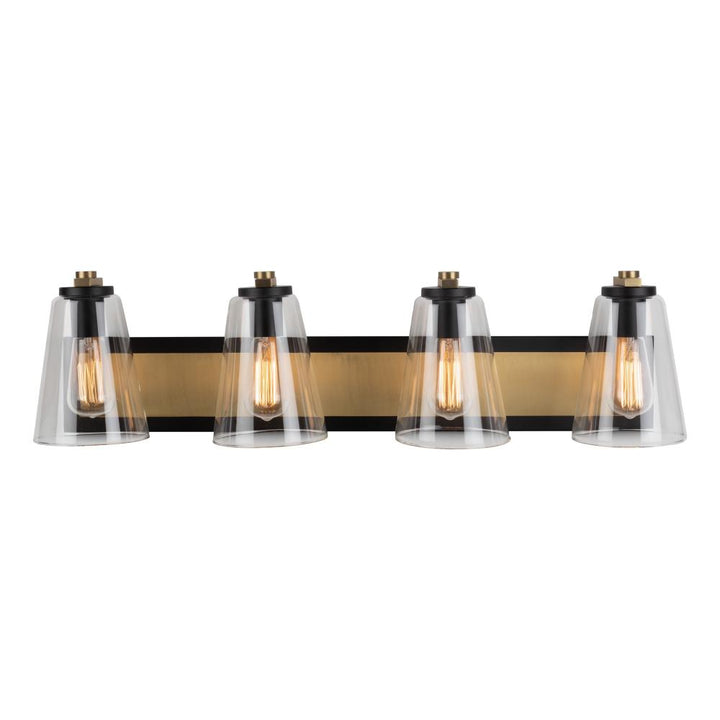 Treviso Collection 3-Light Vanity Light, Black & Brass