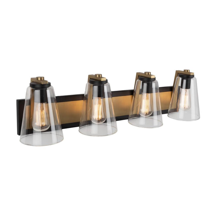 Treviso Collection 3-Light Vanity Light, Black & Brass