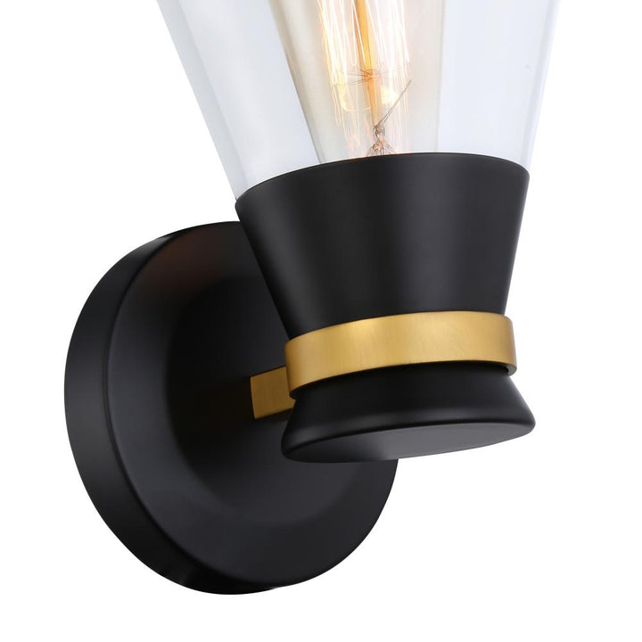 Kanata Collection 1-Light Sconce, Black & Brushed Brass