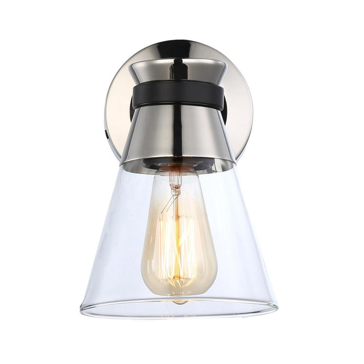 Kanata Collection 1-Light Sconce, Black & Brushed Nickel
