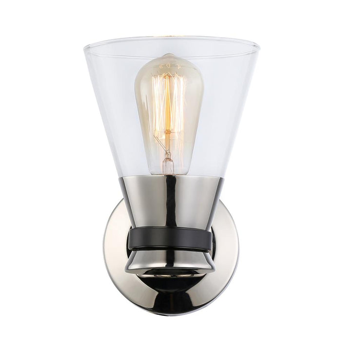Kanata Collection 1-Light Sconce, Black & Brushed Nickel
