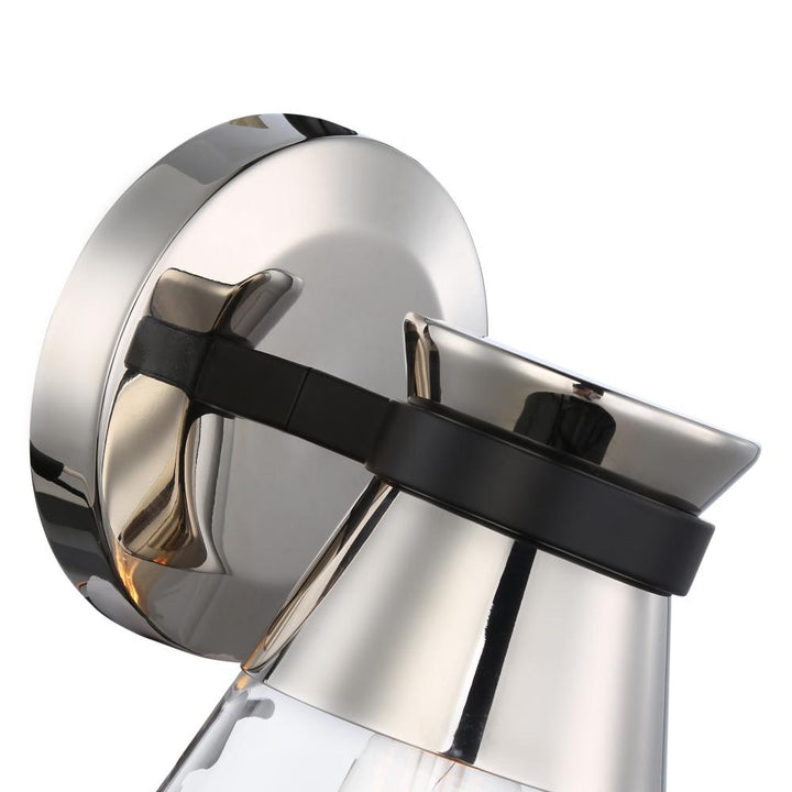 Kanata Collection 1-Light Sconce, Black & Brushed Nickel