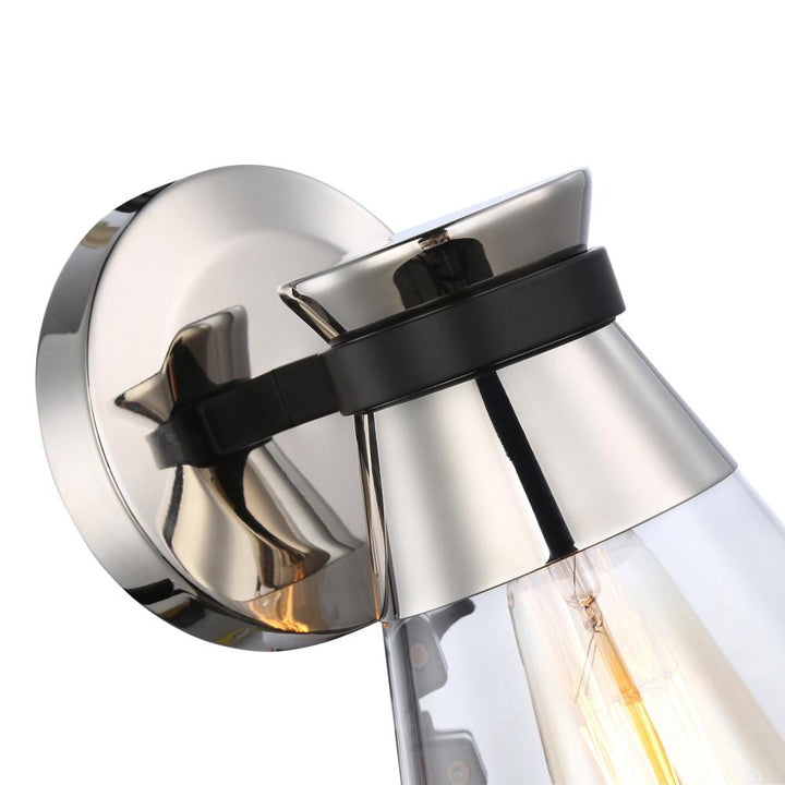 Kanata Collection 1-Light Sconce, Black & Brushed Nickel