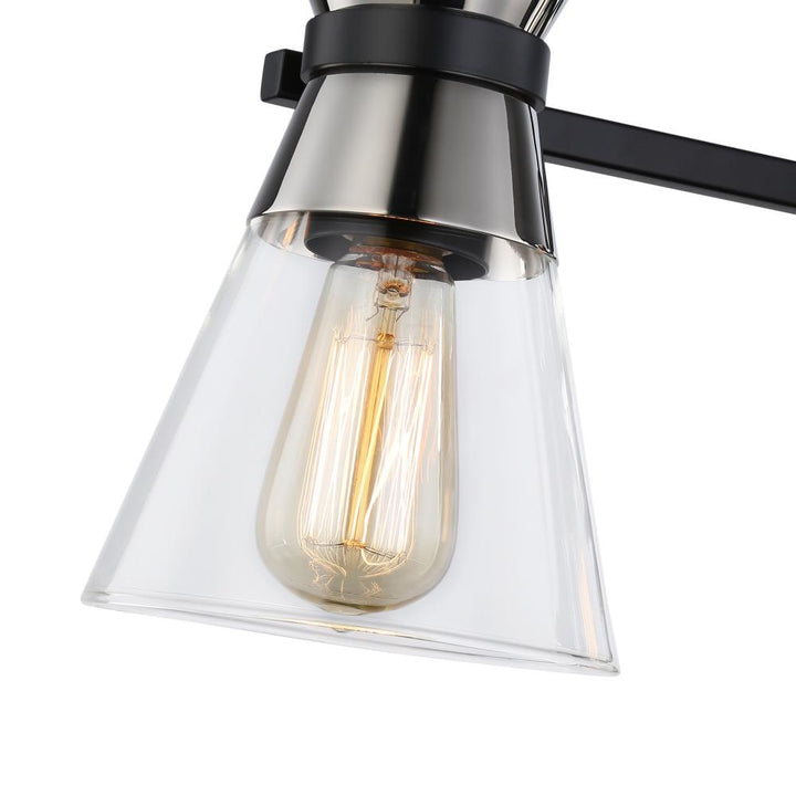 Kanata Collection 3-Light Vanity Light, Black & Brushed Nickel