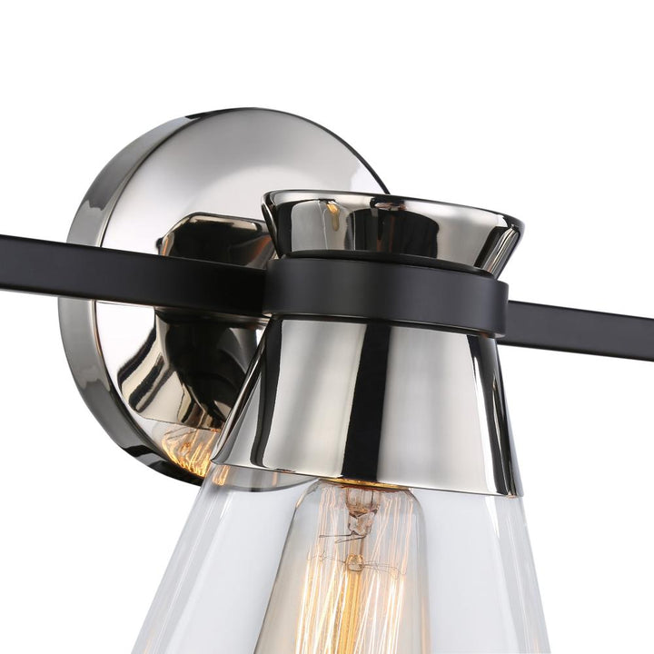 Kanata Collection 3-Light Vanity Light, Black & Brushed Nickel