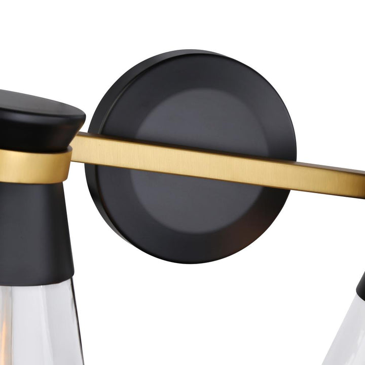Kanata Collection 4-Light Vanity Light, Black & Brushed Brass