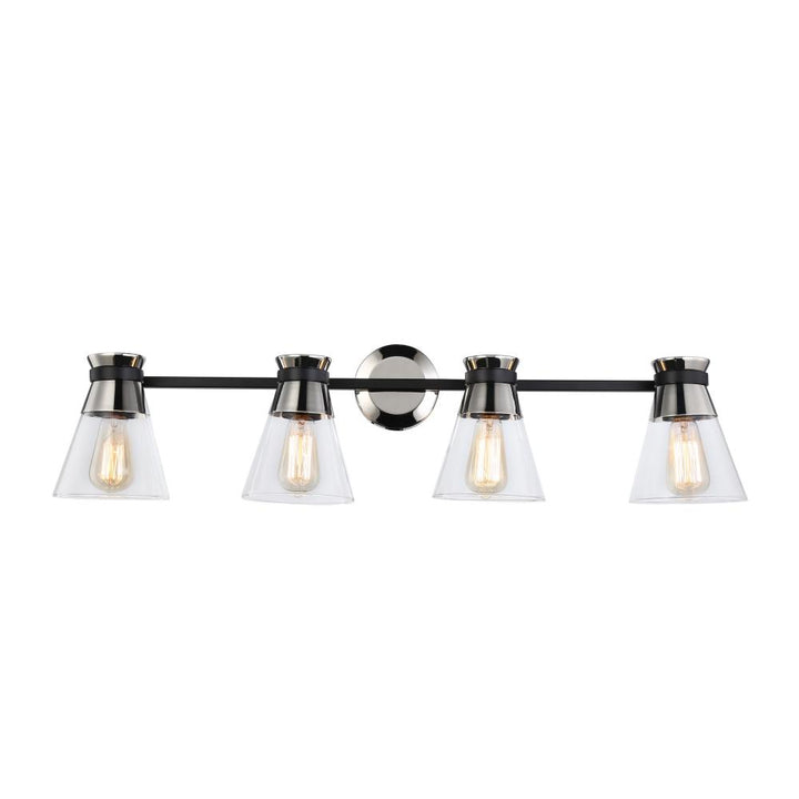 Kanata Collection 4-Light Vanity Light, Black & Brushed Nickel
