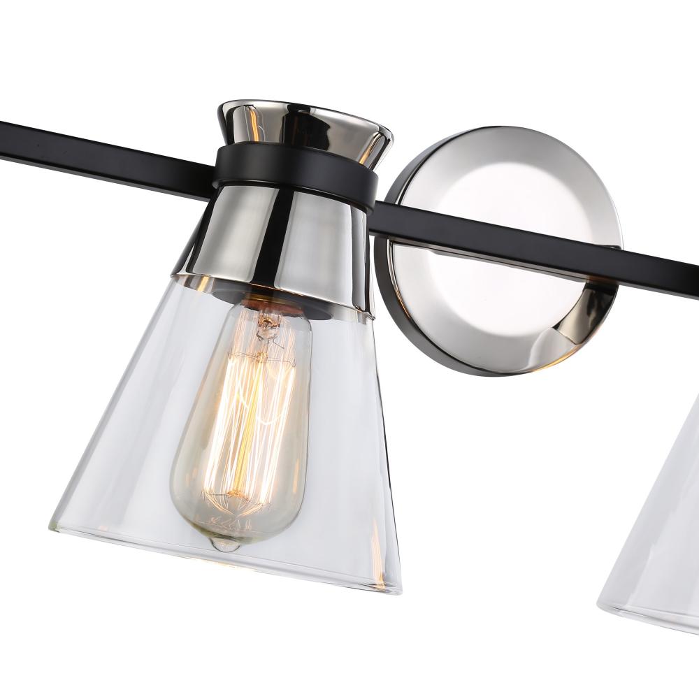 Kanata Collection 4-Light Vanity Light, Black & Brushed Nickel