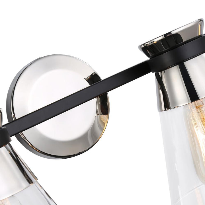 Kanata Collection 4-Light Vanity Light, Black & Brushed Nickel