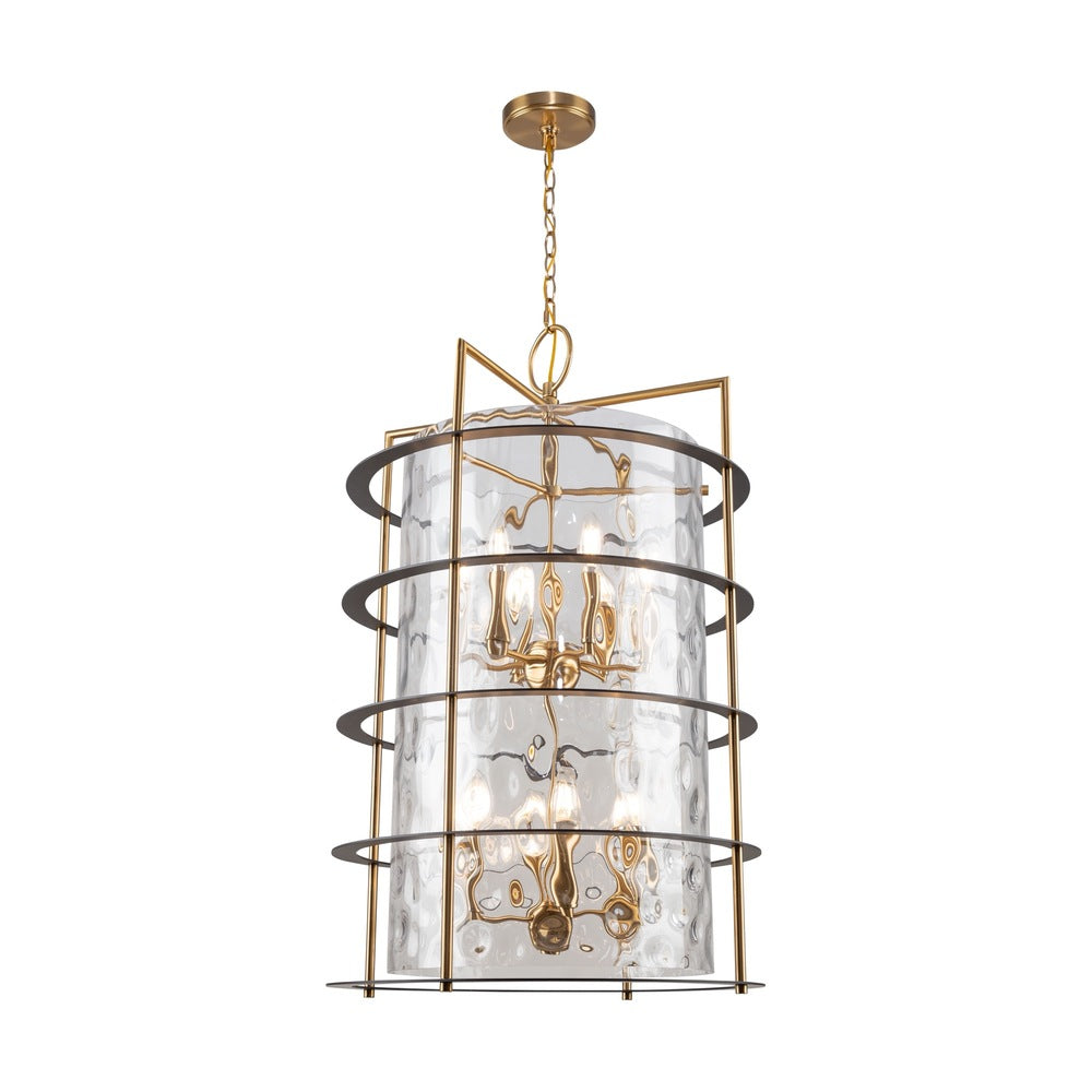 Burford Collection 12-Light Chandelier Brass & Black