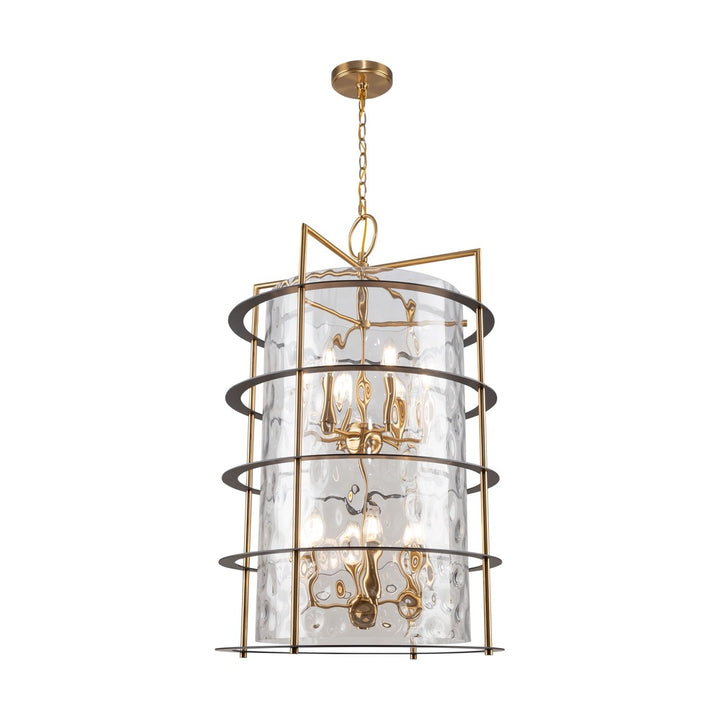 Burford Collection 12-Light Chandelier Brass & Black