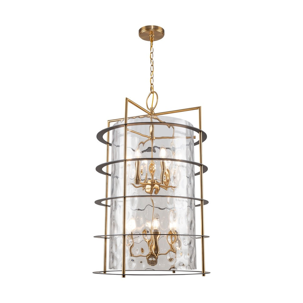 Burford Collection 12-Light Chandelier Brass & Black
