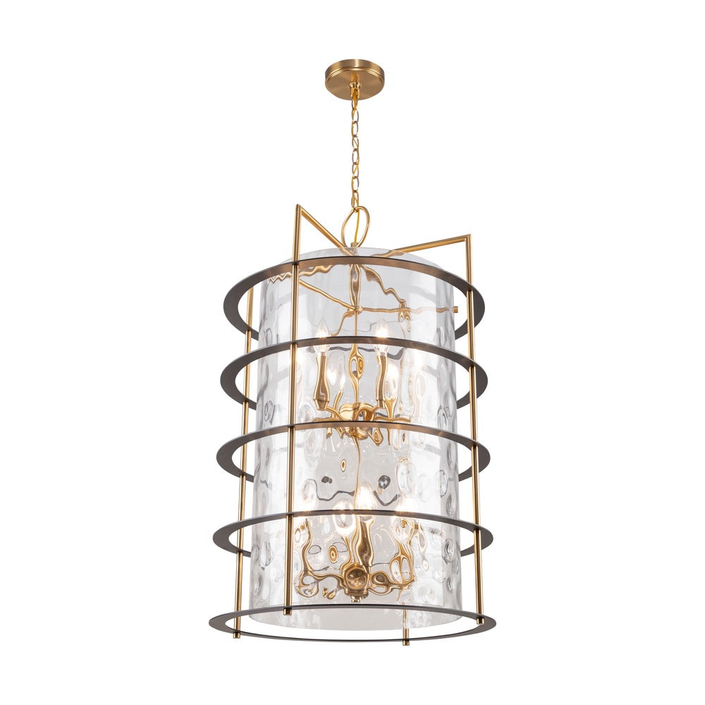 Burford Collection 12-Light Chandelier Brass & Black