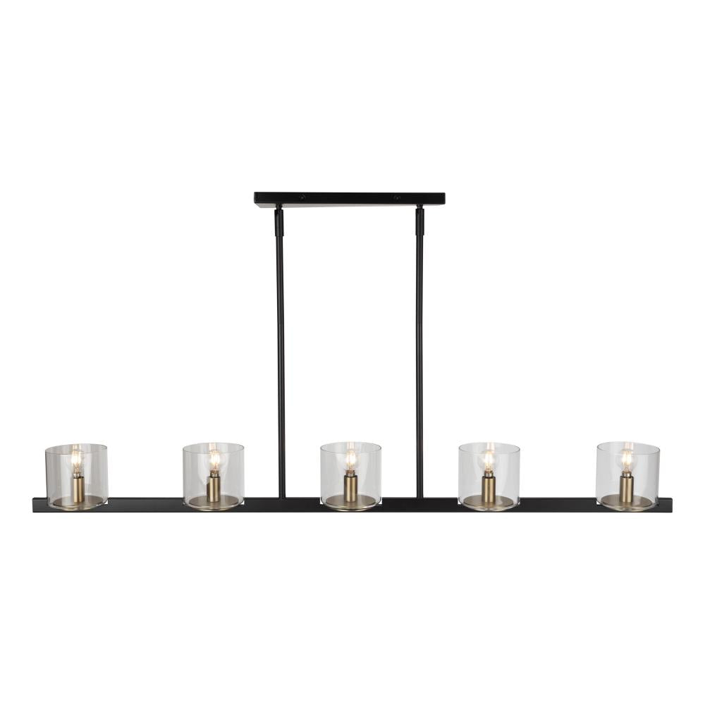 Salinas Collection 5-Light Island Light, Black and Brass