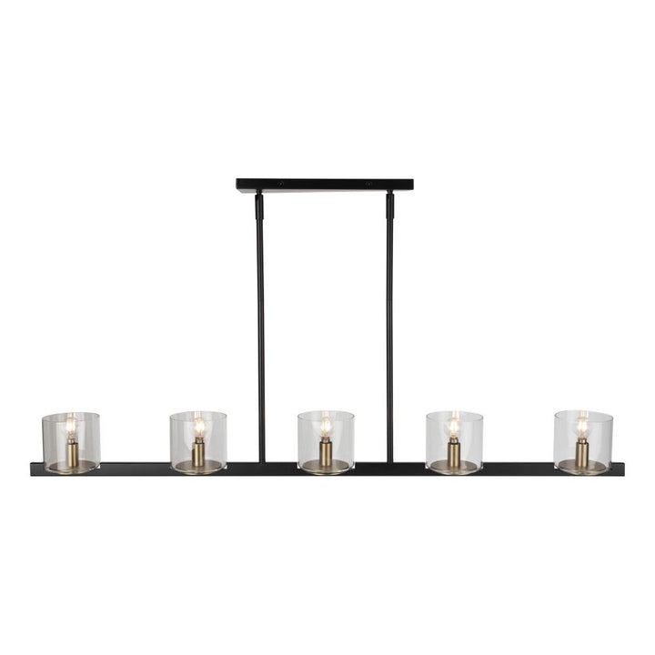 Salinas Collection 5-Light Island Light, Black and Brass
