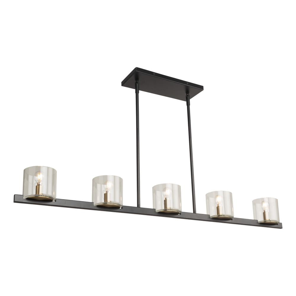Salinas Collection 5-Light Island Light, Black and Brass