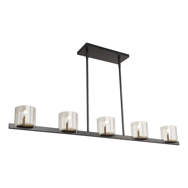 Salinas Collection 5-Light Island Light, Black and Brass