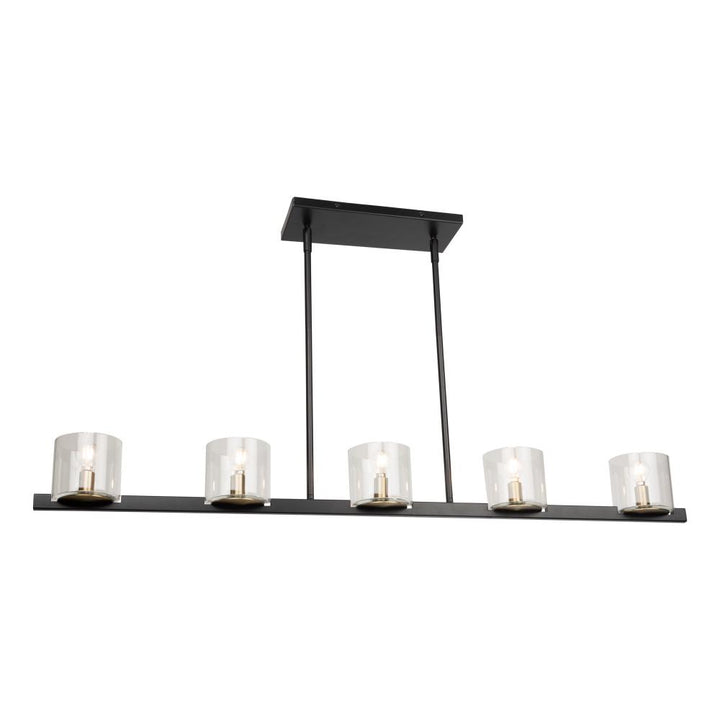 Salinas Collection 5-Light Island Light, Black and Brass