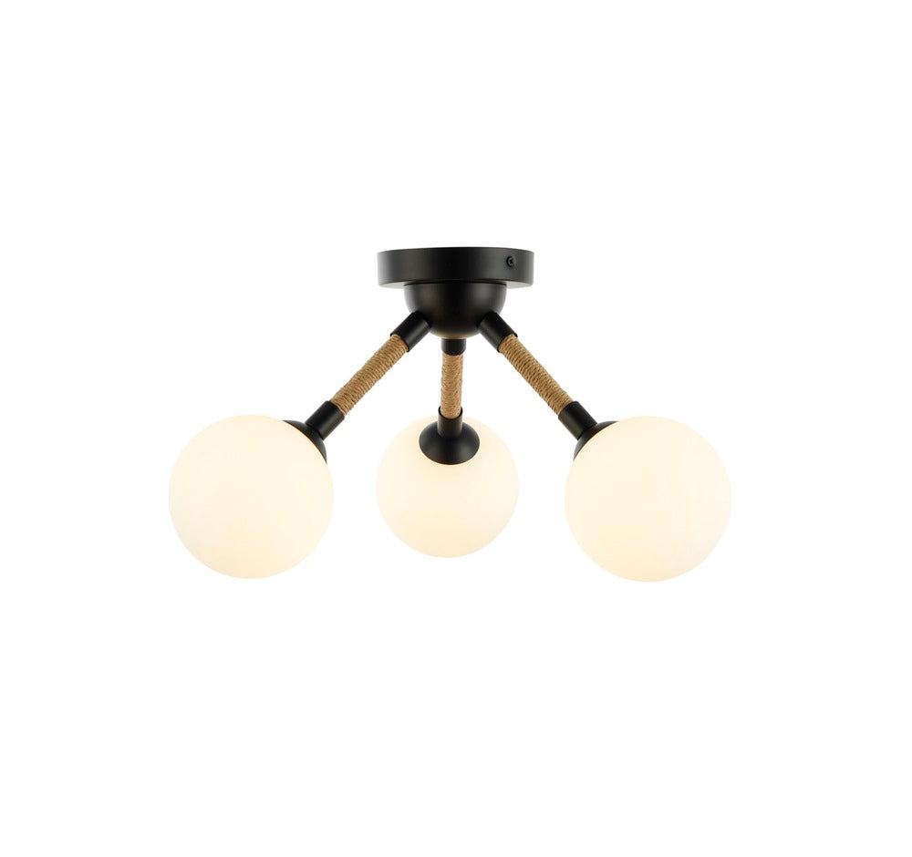 Capilano Collection 3-Light Semi-Flush Mount Black