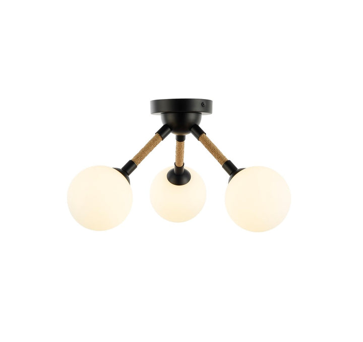 Capilano Collection 3-Light Semi-Flush Mount Black