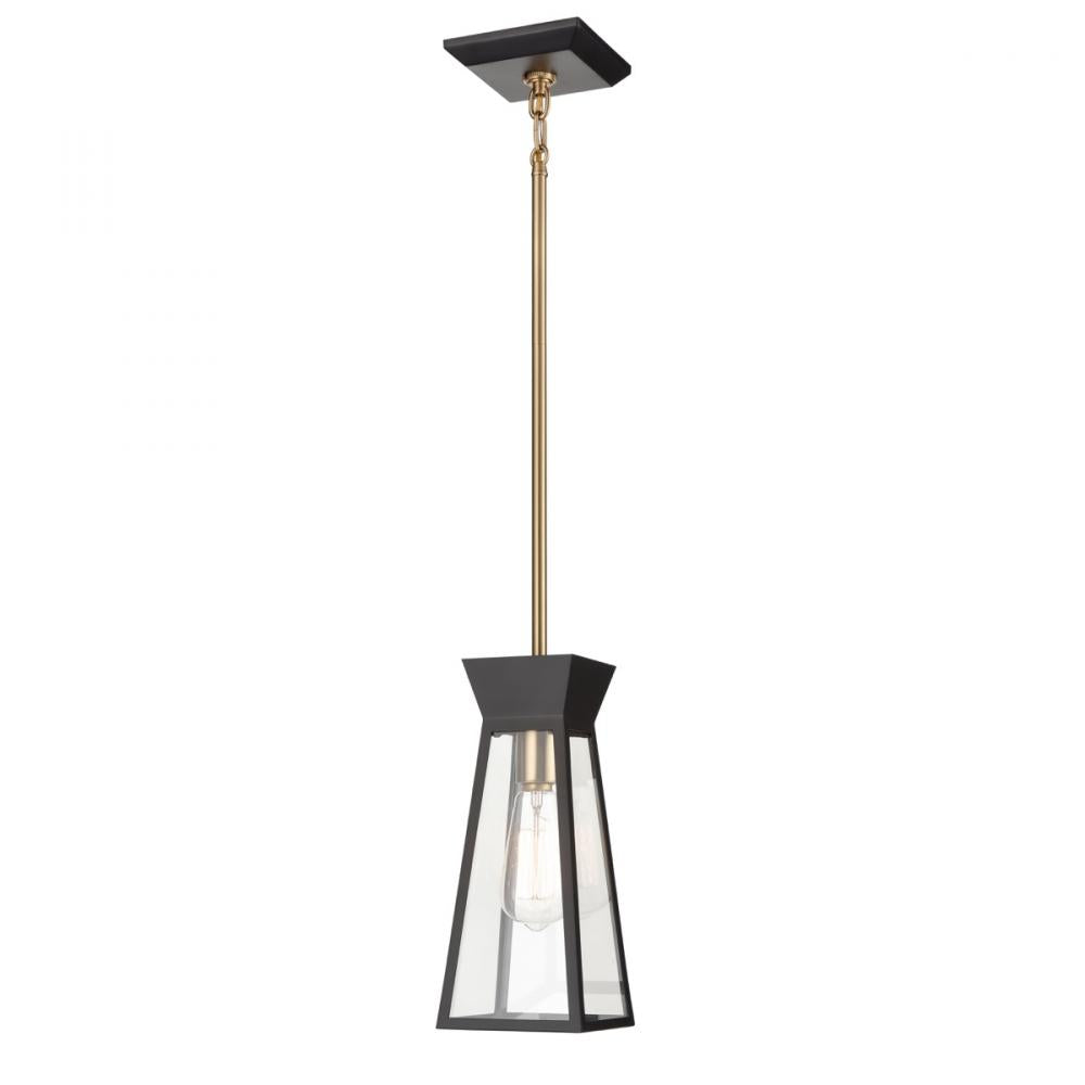Lucian Single Pendant Black and Brushed Brass