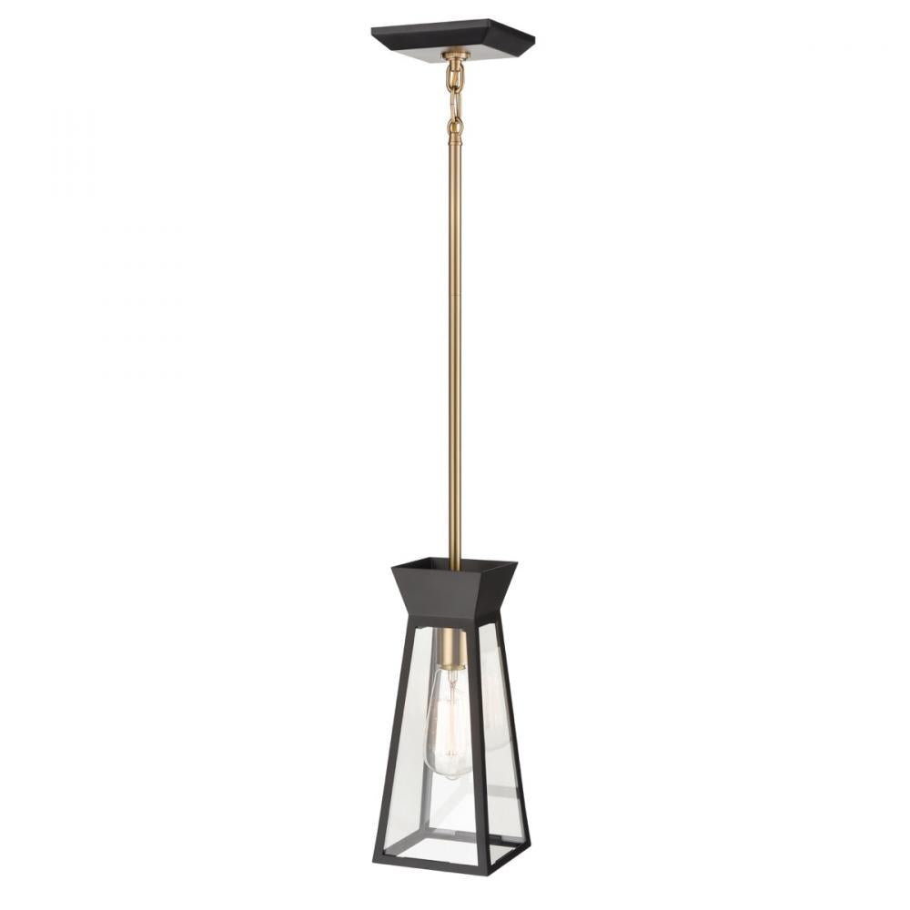 Lucian Single Pendant Black and Brushed Brass