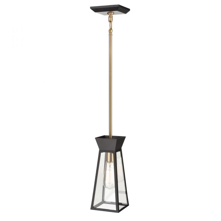 Lucian Single Pendant Black and Brushed Brass