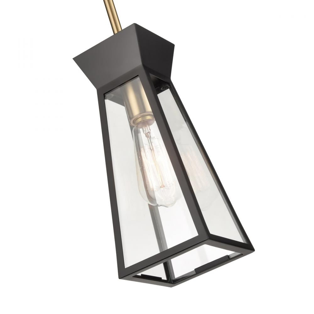 Lucian Single Pendant Black and Brushed Brass