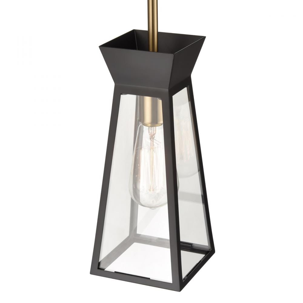Lucian Single Pendant Black and Brushed Brass
