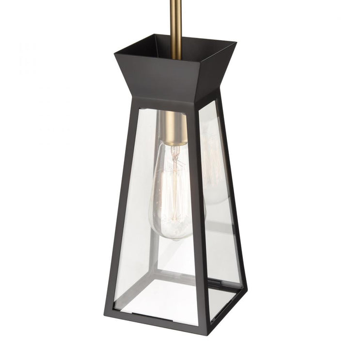 Lucian Single Pendant Black and Brushed Brass