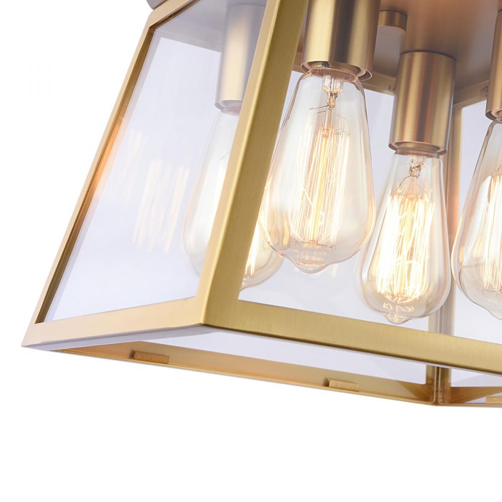 Lucian 4 Light Chandelier 12" Diameter Brushed Brass