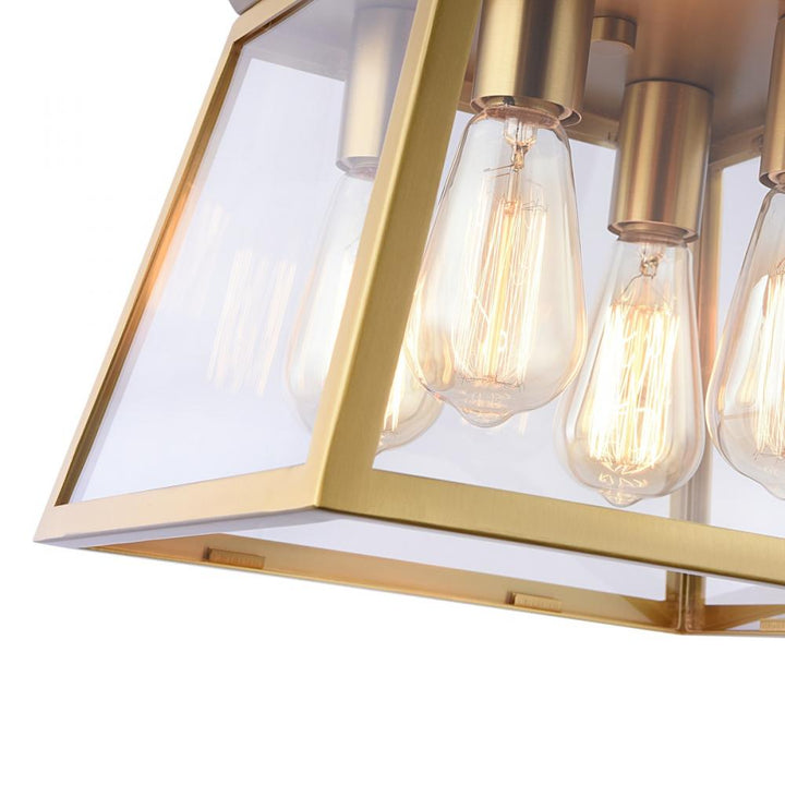 Lucian 4 Light Chandelier 12" Diameter Brushed Brass