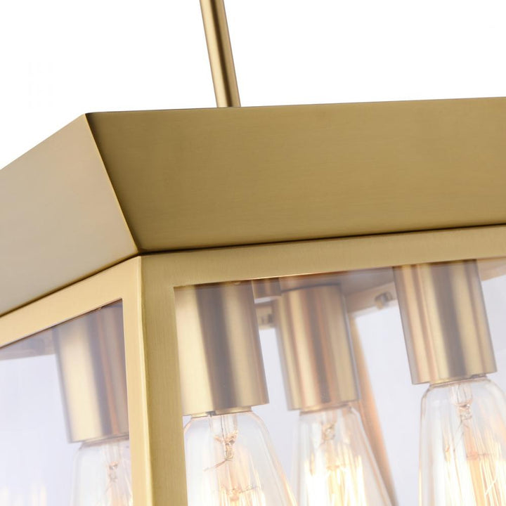 Lucian 4 Light Chandelier 12" Diameter Brushed Brass