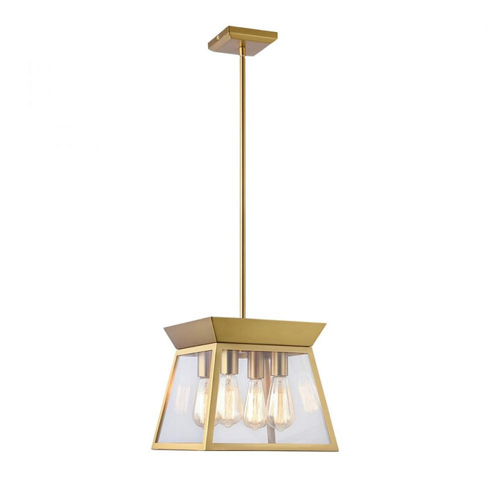 Lucian 4 Light Chandelier 12" Diameter Brushed Brass