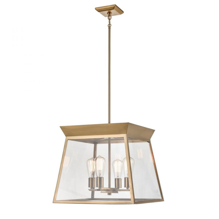 Lucian 4 Light Chandelier 18" Diameter Brushed Brass