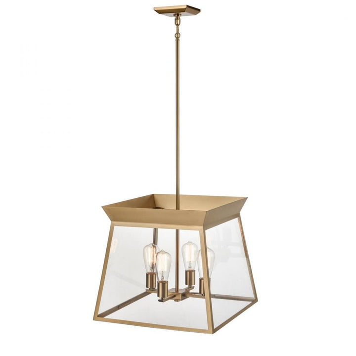 Lucian 4 Light Chandelier 18" Diameter Brushed Brass