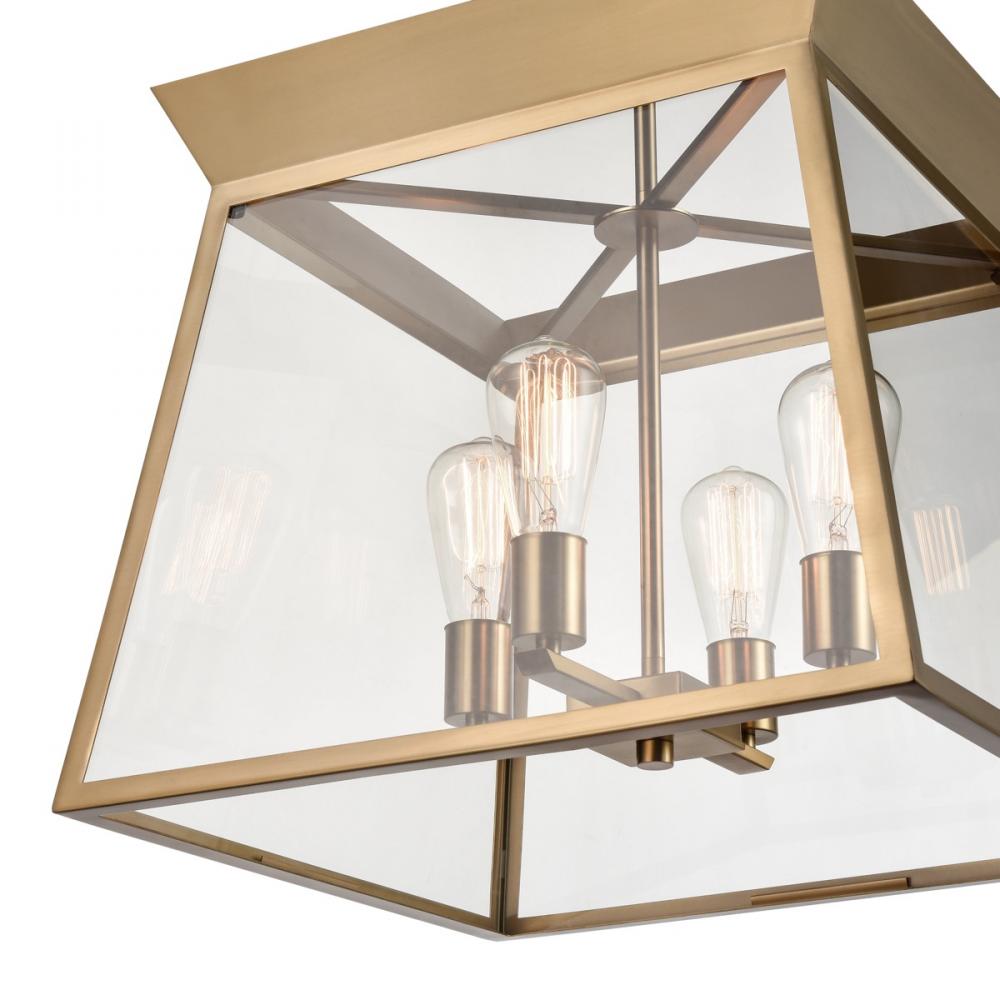 Lucian 4 Light Chandelier 18" Diameter Brushed Brass