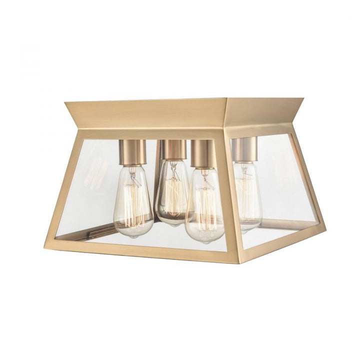 Lucian 4 Light Flushmount Brushed Brass