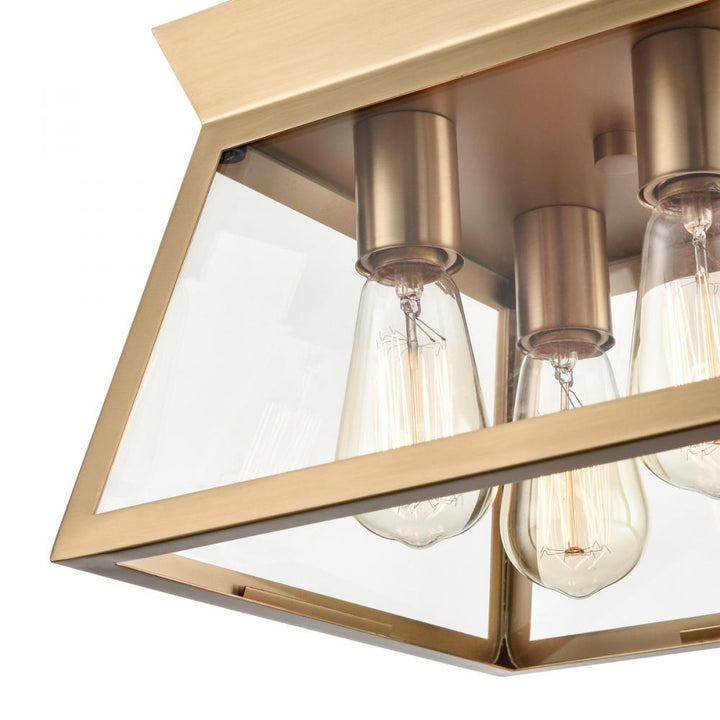 Lucian 4 Light Flushmount Brushed Brass