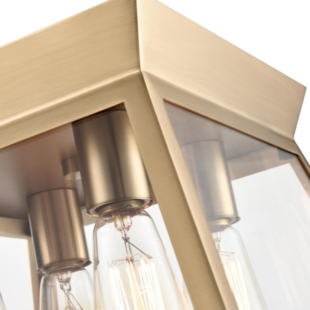 Lucian 4 Light Flushmount Brushed Brass