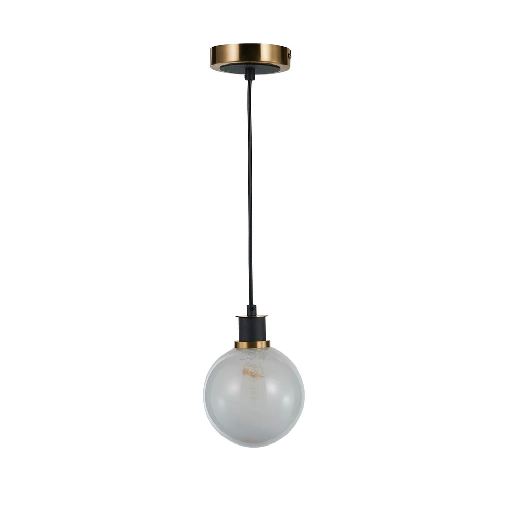 Gem Collection 1-Light Pendant Black and Brushed Brass