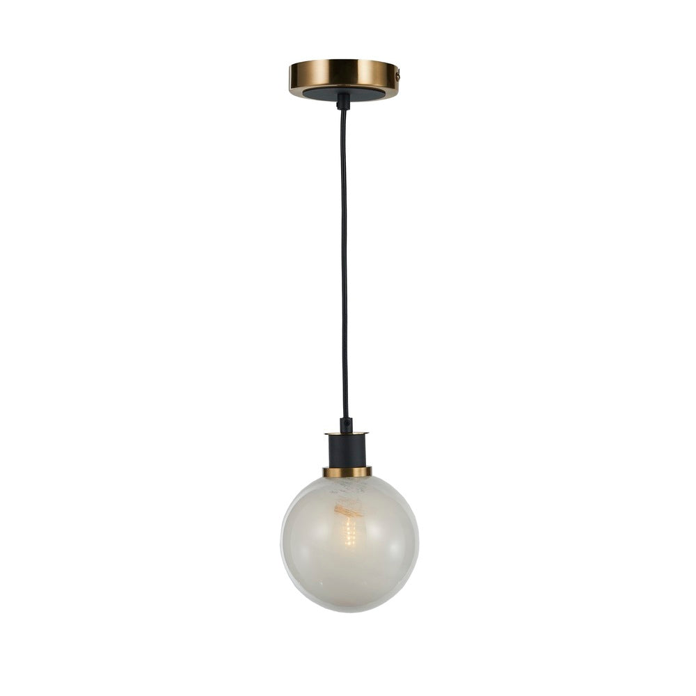 Gem Collection 1-Light Pendant Black and Brushed Brass