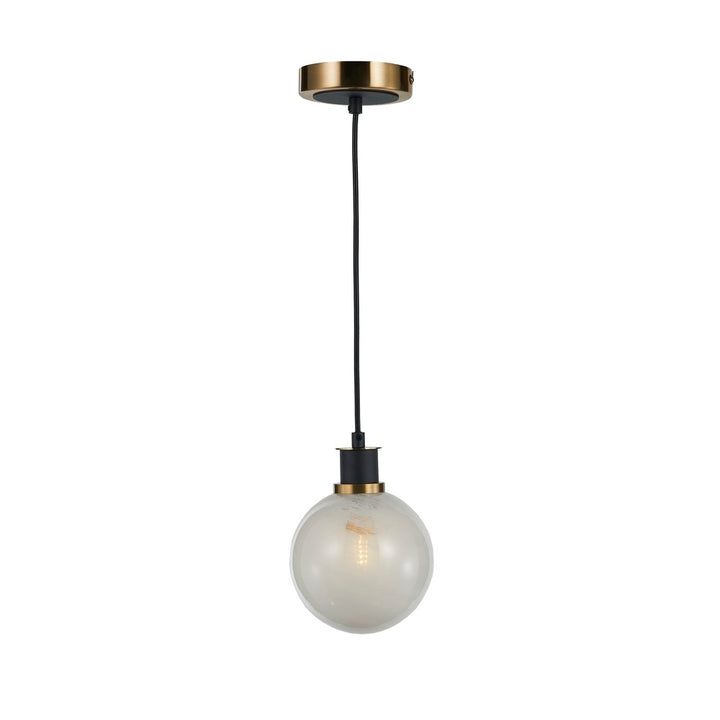 Gem Collection 1-Light Pendant Black and Brushed Brass