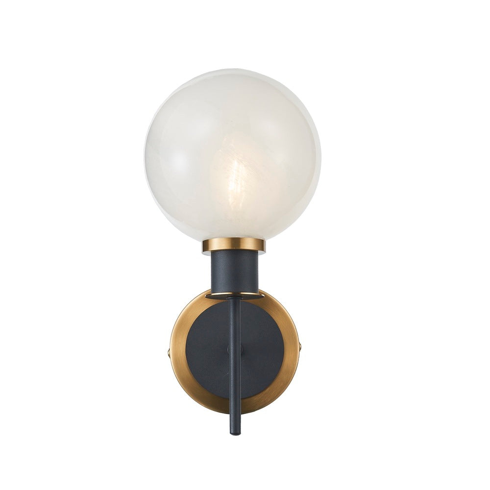 Gem Collection 1-Light Sconce Black and Brushed Brass