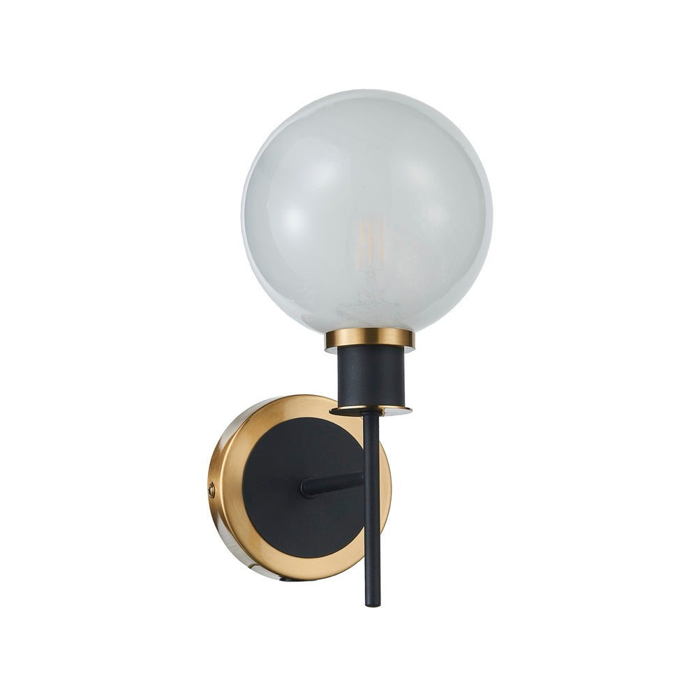 Gem Collection 1-Light Sconce Black and Brushed Brass