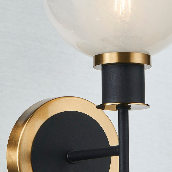 Gem Collection 1-Light Sconce Black and Brushed Brass