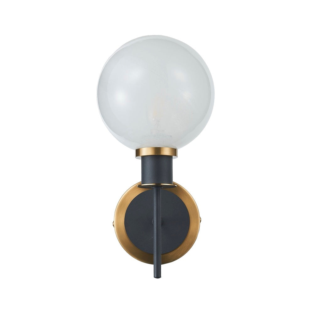 Gem Collection 1-Light Sconce Black and Brushed Brass