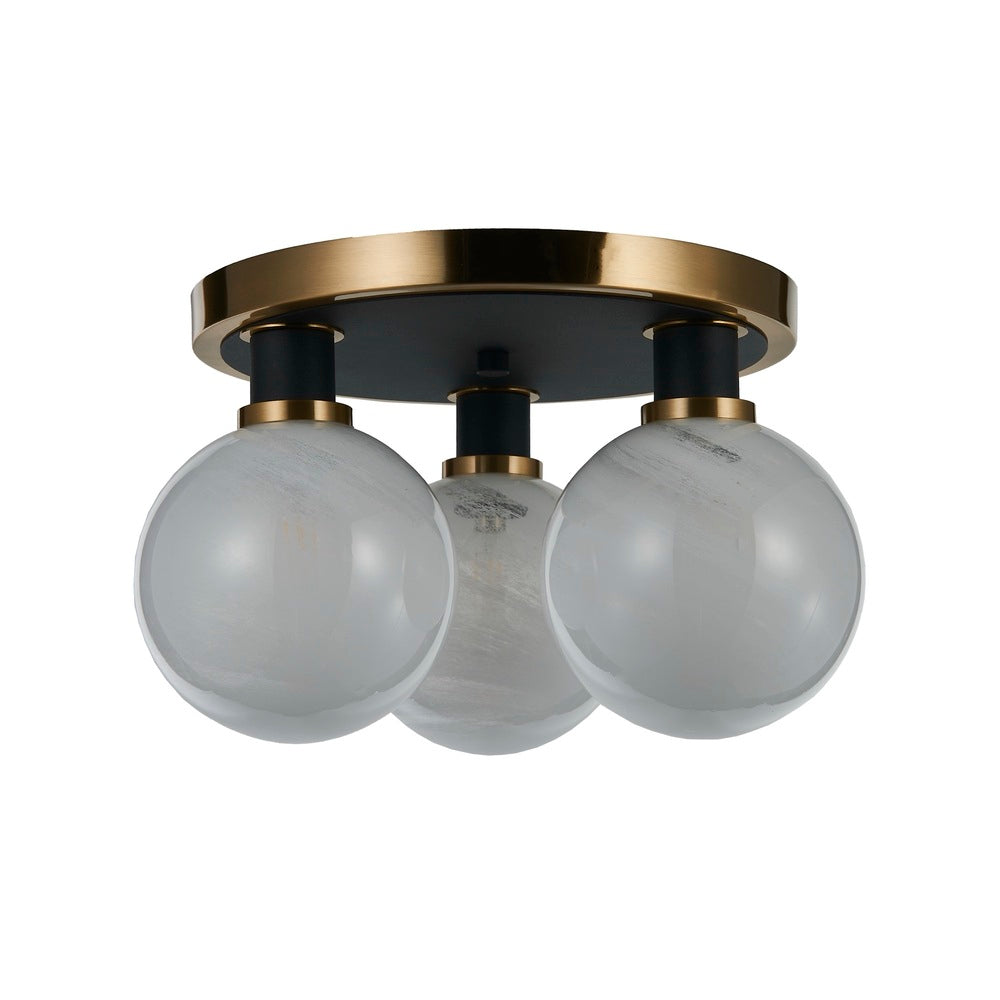 Gem Collection 3-Light Pendant Black and Brushed Brass