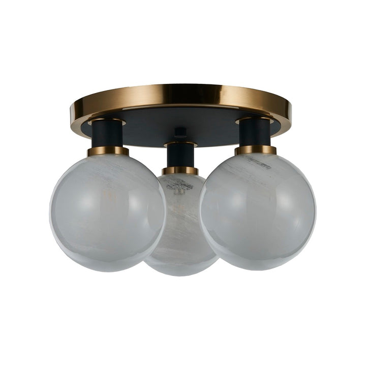 Gem Collection 3-Light Pendant Black and Brushed Brass